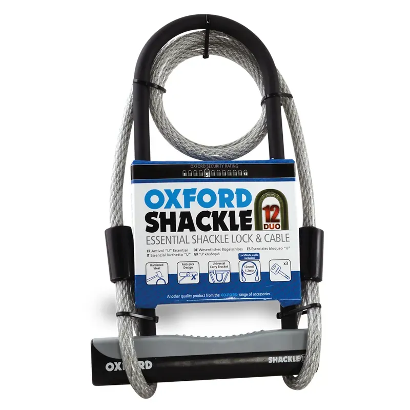 Oxford 1200mm Lockmate Shackle 12 Duo U-Lock in Black