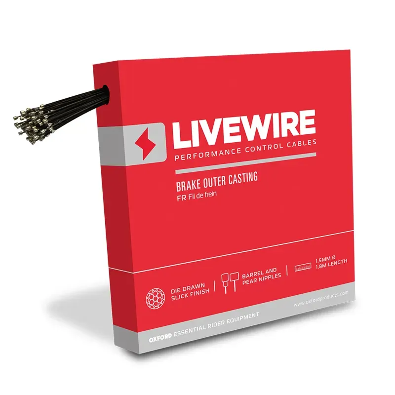 Oxford LiveWire 5mm x 30m 2P Brake Outer Cables in Black