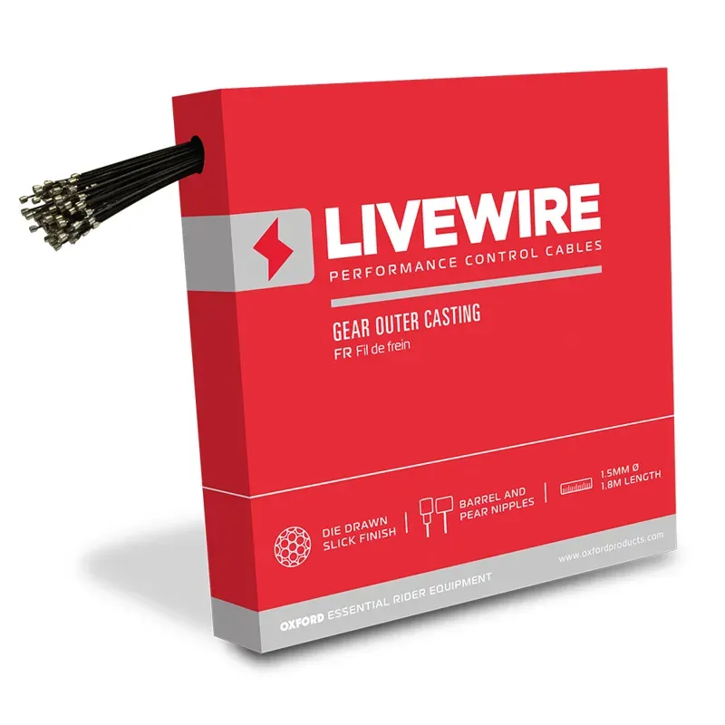 Oxford LiveWire 4mm x 1m Gear Outer Cable in Black