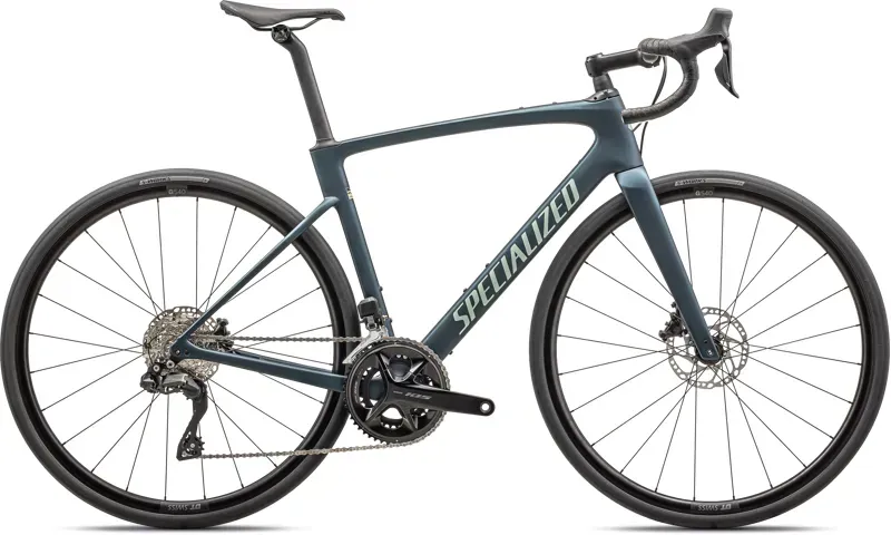 Specialized Roubaix SL8 Comp Performance Road Bike in Metallic Deep Lake/White Sage