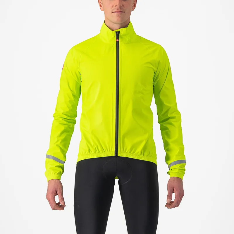 Castelli Emergency 2 Mens Rain Jacket in Electric Lime