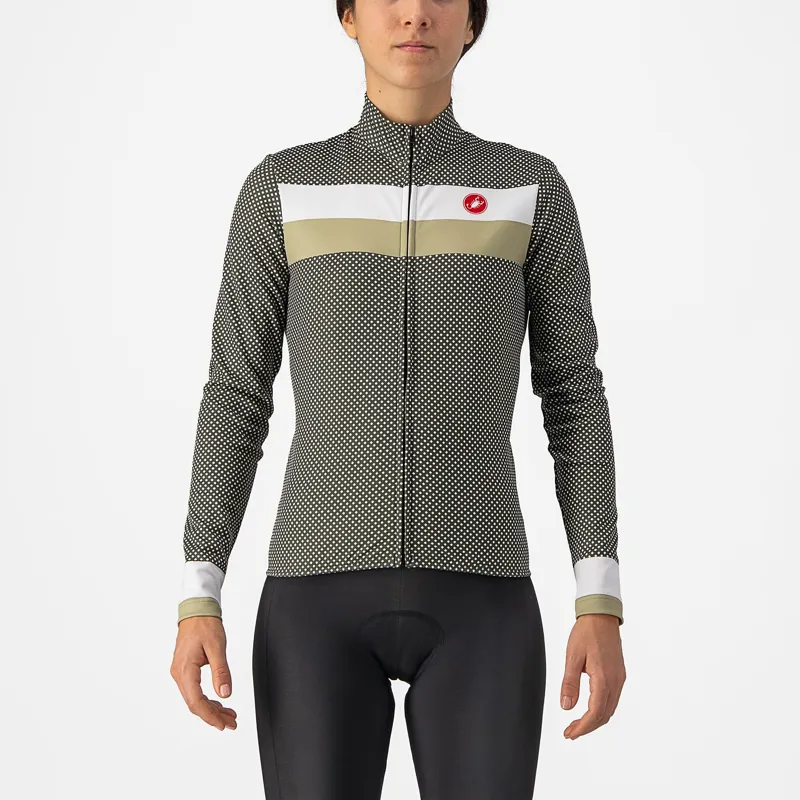 Castelli Volare Long Sleeve Womens Jersey in Green/White/Green Tea