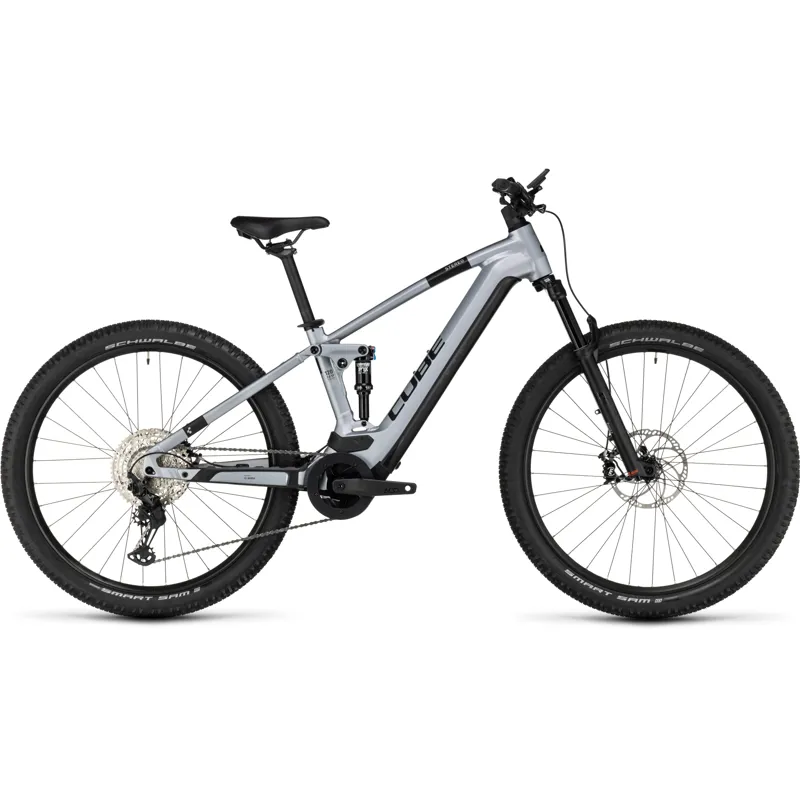Cube Stereo Hybrid 120 Race 625 eMountain Bike in Polar Silver
