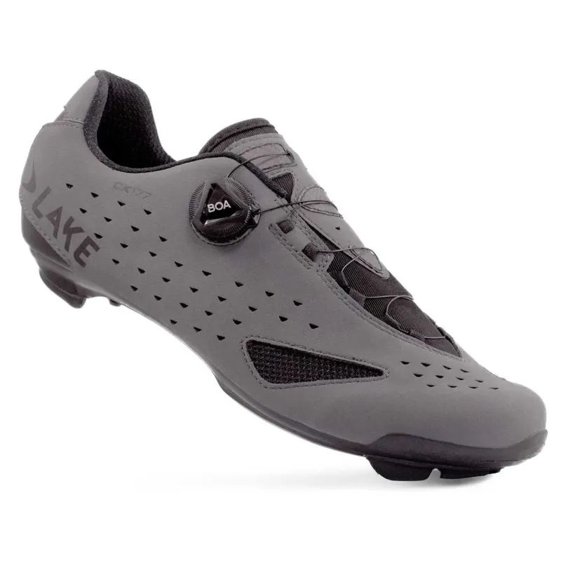 Lake CX177 BOA Wide Road Shoe in Grey