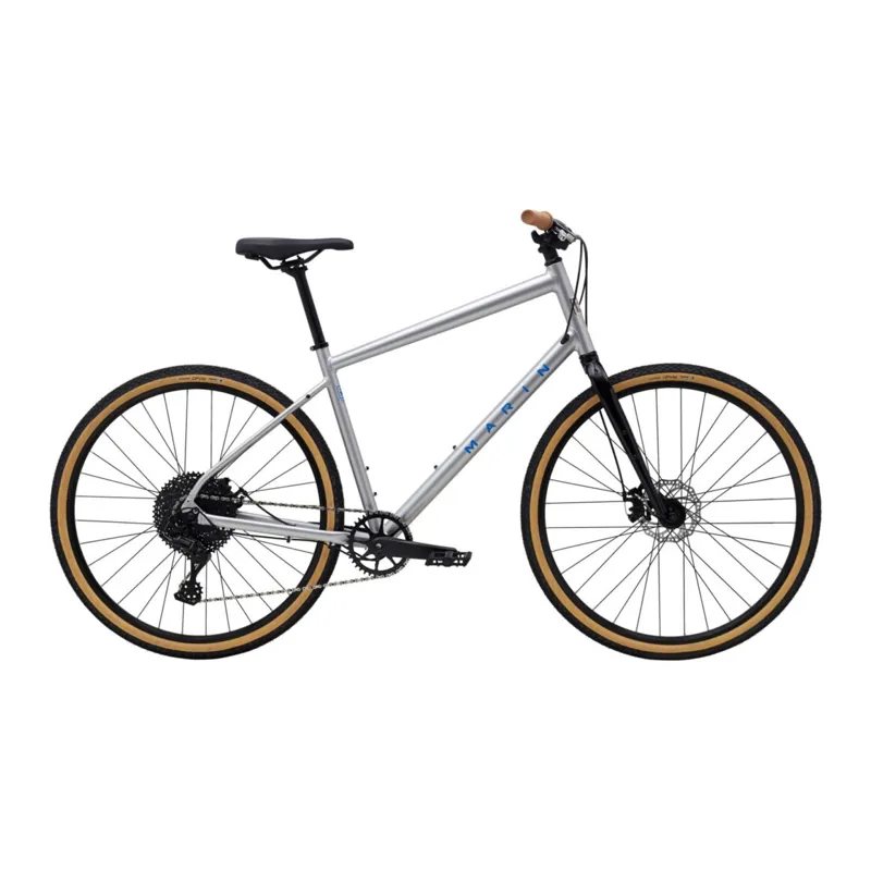 Marin Kentfield 2 Hybrid Sports Bike in Gloss Chrome/Blue