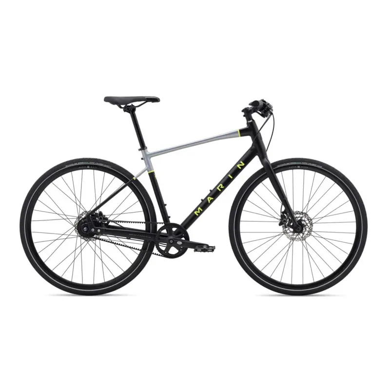 Marin Presidio 3 Hybrid Sports Bike in Black/Charcoal/Hi-Vis Yellow