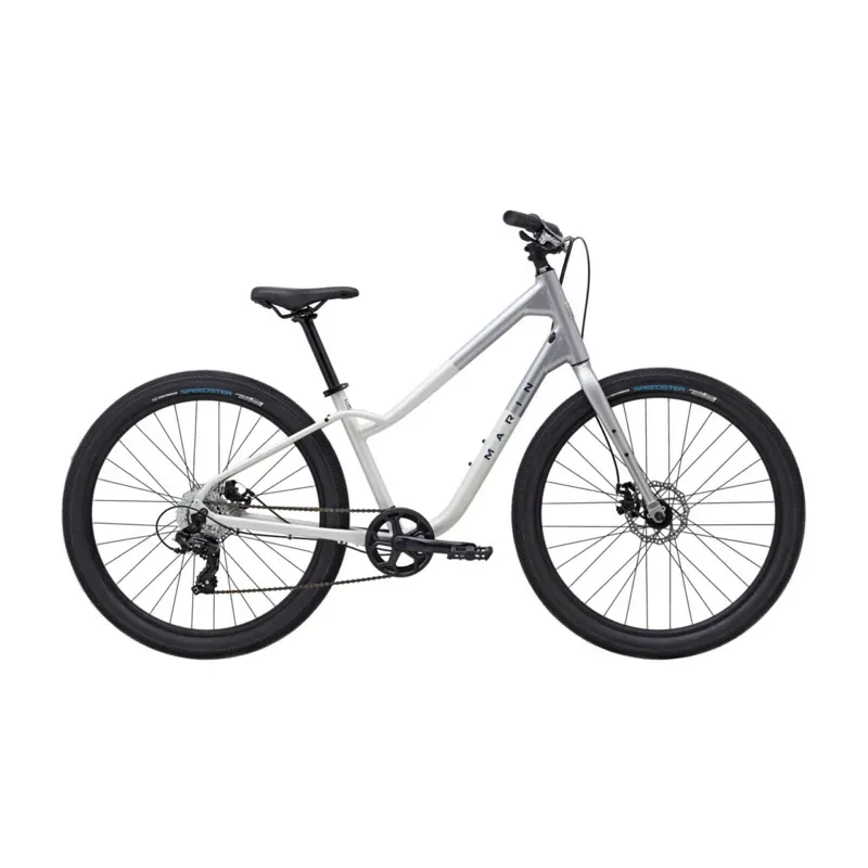 Marin Stinson 1 27.5 Hybrid Bike in Gloss White/Silver/Blue