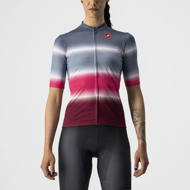Castelli Dolce Women's Jersey in Steel Blue/Bordeaux