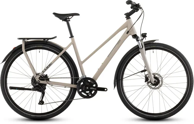 Cube Kathmandu One Hybrid Bike in Oat Grey/Grey-6