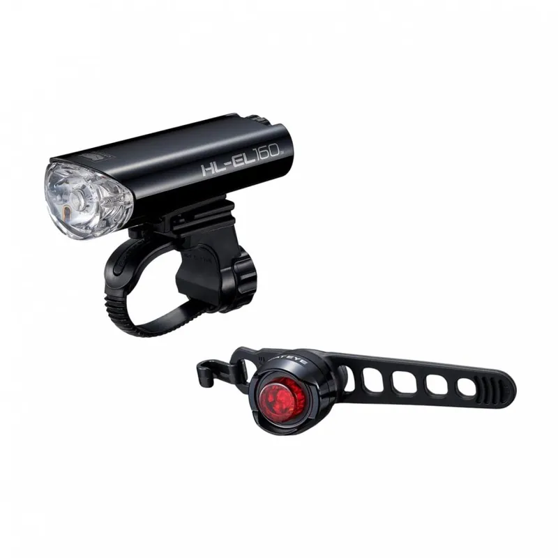 Cateye HL-EL160 / Orb Bike Light Set in Black