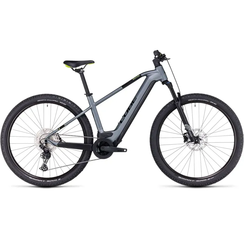 Cube Reaction Hybrid Pro 625 Electric Mountain Bike in Flash Grey/Green