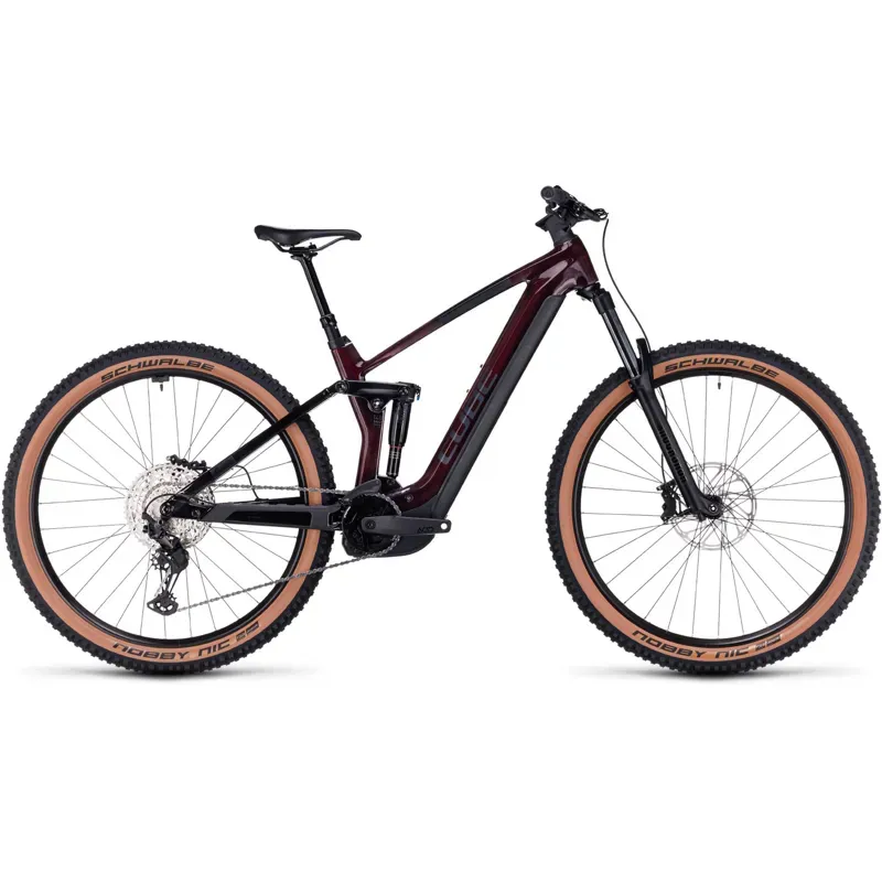 Cube Stereo Hybrid 140 HPC Race 750 eMountain Bike in Liquid Red