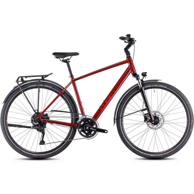 Cube Touring Pro Hybrid Bike in Maroon/Pearl