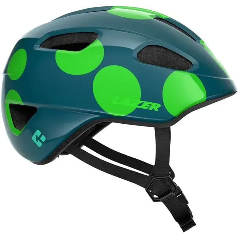 Lazer NutZ 2.0 KinetiCore Youth Helmet in Green Dots-1