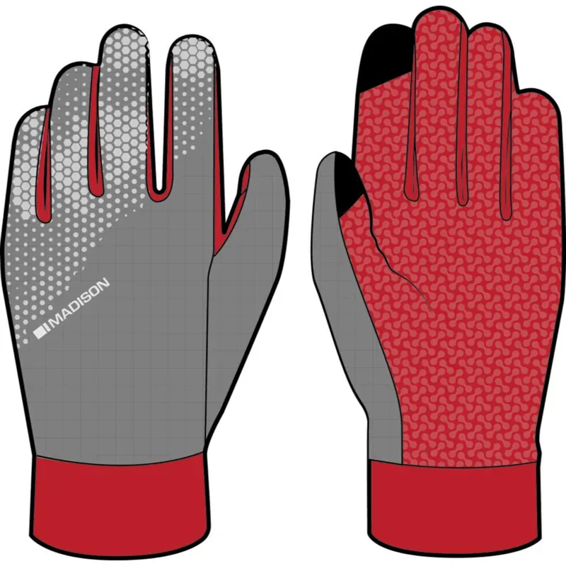 Madison Freewheel Stellar-Tech Windproof Gloves in Red/Grey