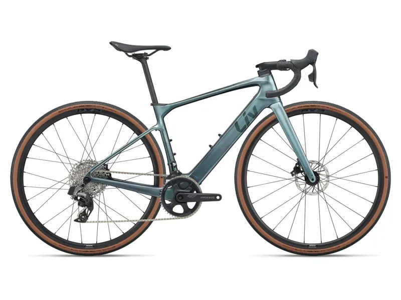 Liv Avail Advanced E+ Elite AR E-Road Bike In Gloss Silver Pine