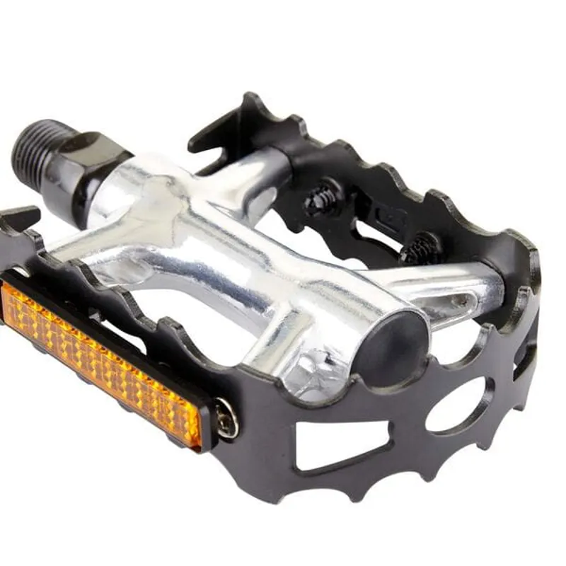 Alloy MTB Pedals 9/16 Inch Thread Black/ Silver 9/16 inches-2