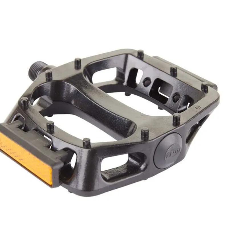 Alloy Plat Pedals W/Moulded Pins 9/ 16 Black 9/16 inches-2