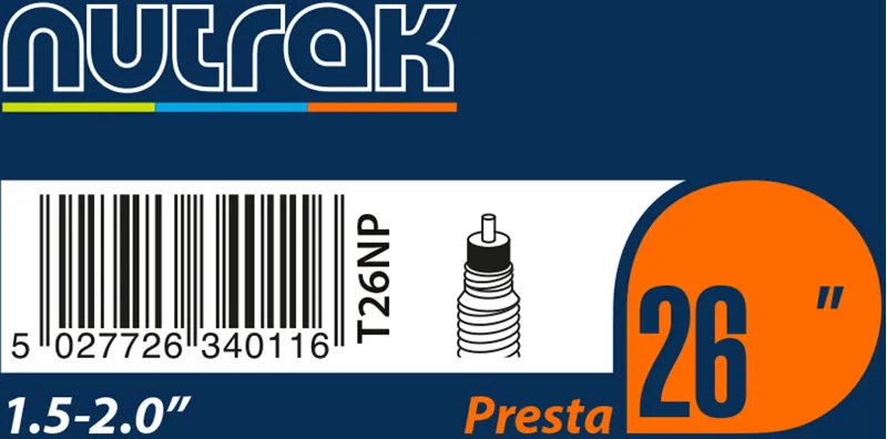 Nutrak Tube 26 x 1.5 - 2.0 inch Presta inner tube