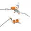 Tech 4 V4 - No Rotor - Silver/Orange Braided - Left
