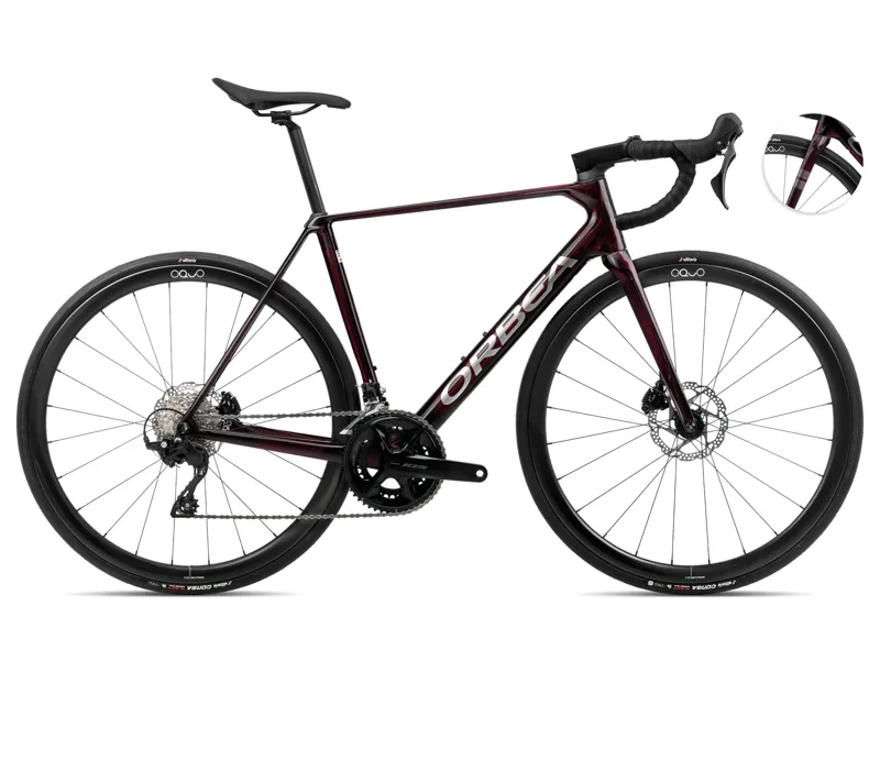 Orbea Orca M35 Road Bike In Wine Red/Titanium-2