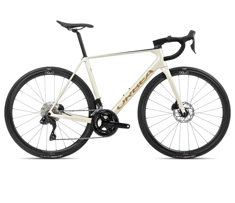Orbea Orca M35i Road Bike In Ivory White-Burgundy/Vulcano
