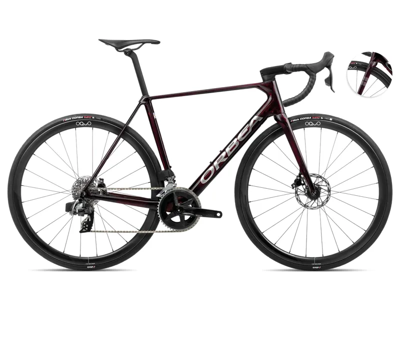 Orbea Orca M31eTeam Road Bike In Wine Red/Titanium-2