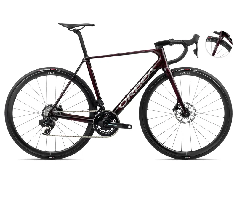 Orbea Orca M21eteam Pwr Road Bike In Wine Red/Titanium