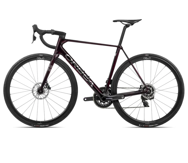 Orbea Orca M21eteam Pwr Road Bike In Wine Red/Titanium-1