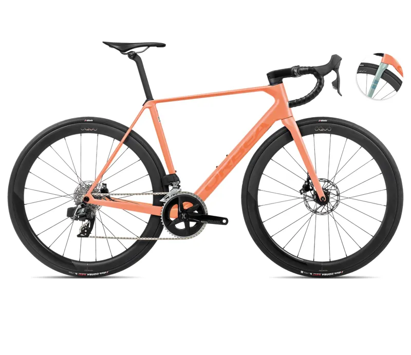 Orbea Orca M31eltd Pwr Road Bike In Orange Cloud/Stone Blue