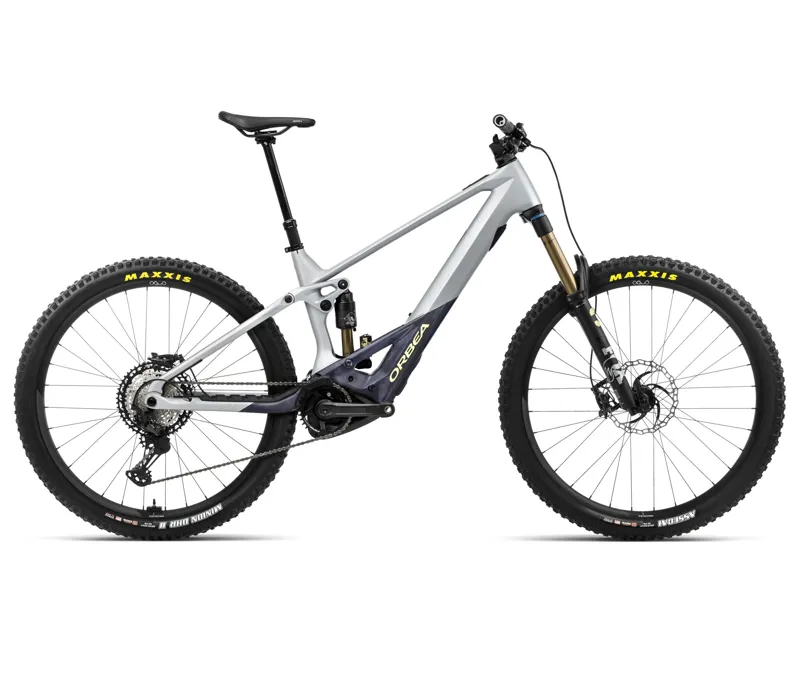 Orbea Wild M-Team Mountain Bike In Halo Silver/Tanzanite Carbon View Matt