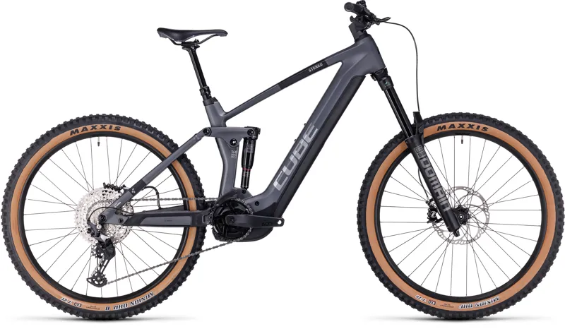 Cube Stereo Hybrid 160 HPC Race 750 Electric Mountain Bike in Grey/Metal