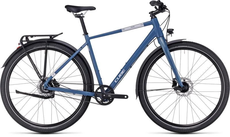 Cube Travel Pro Hybrid Bike in Denim/Silver