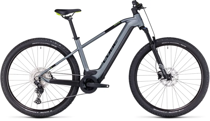Cube Reaction Hybrid Pro 625 Electric Mountain Bike in Grey/Green-1