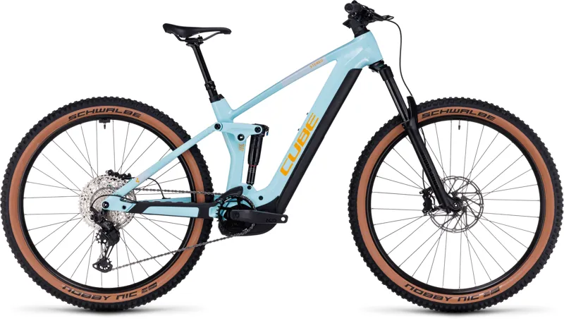 Cube Stereo 140 HPC Race 750 Hybrid Bike in Dazzle/Orange