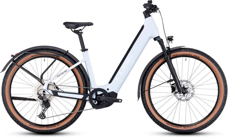 Cube Reaction Hybrid Pro 750 Allroad Electric Mountain Bike in White