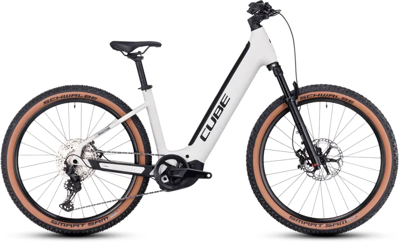 Cube Reaction Hybrid SLT 750 Electric Mountain Bike in Silver/Cream