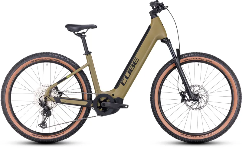 Cube Reaction Hybrid Race 625 Electric Mountain Bike in Olive/Green