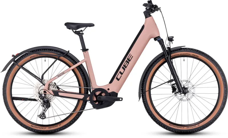 Cube Reaction Pro 625 Allroad Hybrid Bike in Blush Rose/Silver-1