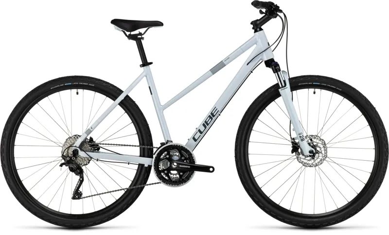Cube Nature Pro Hybrid Bike in Frost White/Grey-1