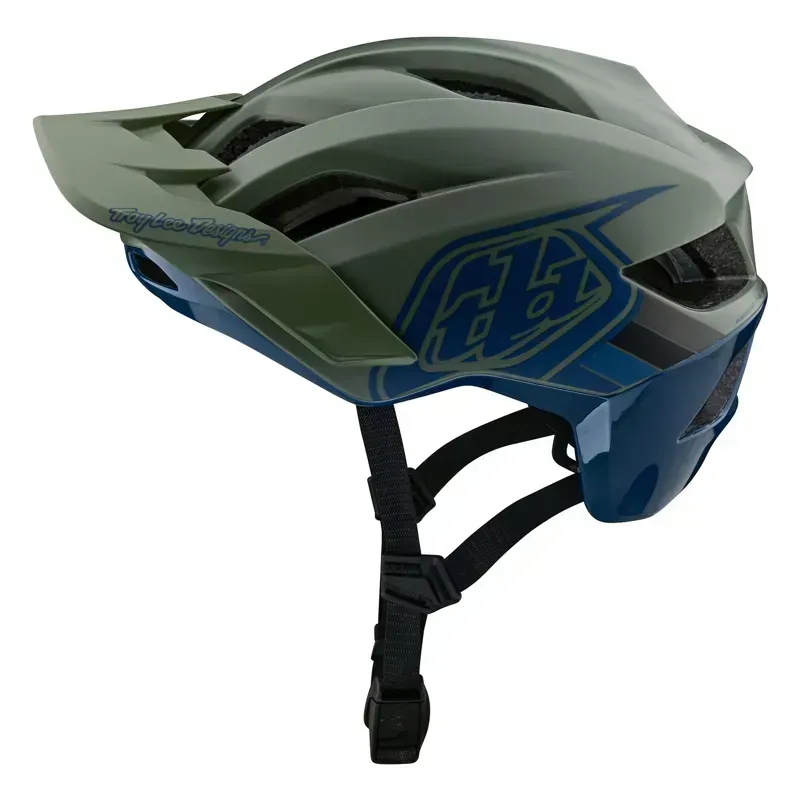 Troy Lee Designs Flowline SE MIPS Helmet in Badge Olive/Indigo
